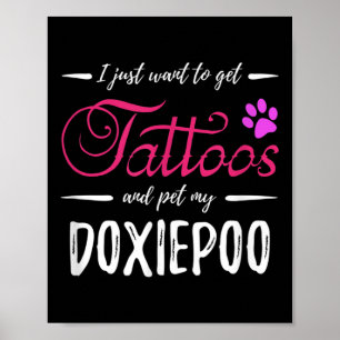Poster Cachorro Doxiepoo Tatuagem Engraçada Cachorro Mamã