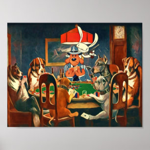 Poster Cachorro e Coelho Jogando Poker Sam Max Camiseta G