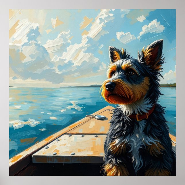 Poster Cachorro em um barco (Frente)