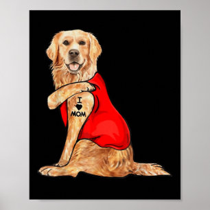 Poster Cachorro Engraçado Cachorro Bonito Adoro Mãe Tatua