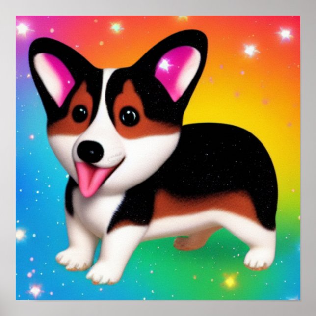 Poster Cachorro Engraçado Corgi (Frente)
