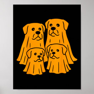 Poster Cachorro Engraçado da Família Fantasma de Hallowee