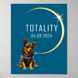 Poster Cachorro Engraçado Eclipse Solar Total Totalidade