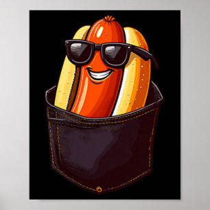 Poster Cachorro Engraçado Em Um Bolso Pulga Comida Cachor