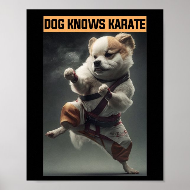 Poster Cachorro Engraçado Sabe Karate (Frente)