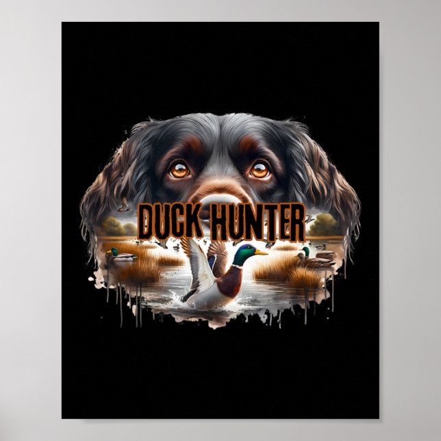 Poster Cachorro Espanhol De Boykin Com Patos De Mallard C (Frente)