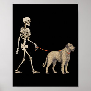 Poster Cachorro Esqueleto Cômico do Lobo Irlandês Caminha