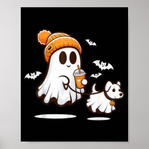 Poster Cachorro Fantasma Engraçado Andando Cachorro Fanta