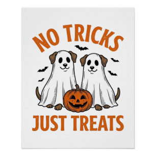 Pôster Cachorro Fantasma Engraçado Halloween Sem Pegadinh