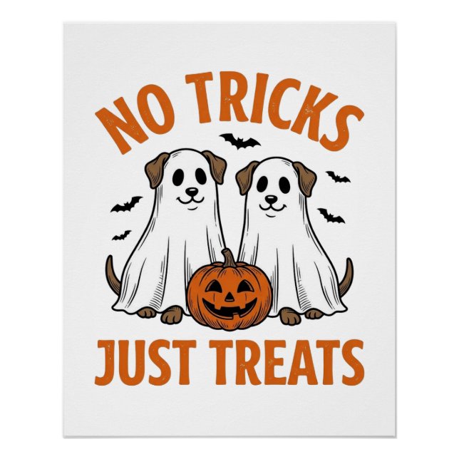 Pôster Cachorro Fantasma Engraçado Halloween Sem Pegadinh (Frente)