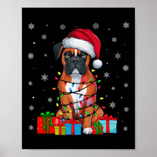 Poster Cachorro Feio Xmas Luz Santa Hat Cachorro