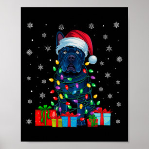 Poster Cachorro Feio Xmas Luz Santa Hat Cane Corso Cachor