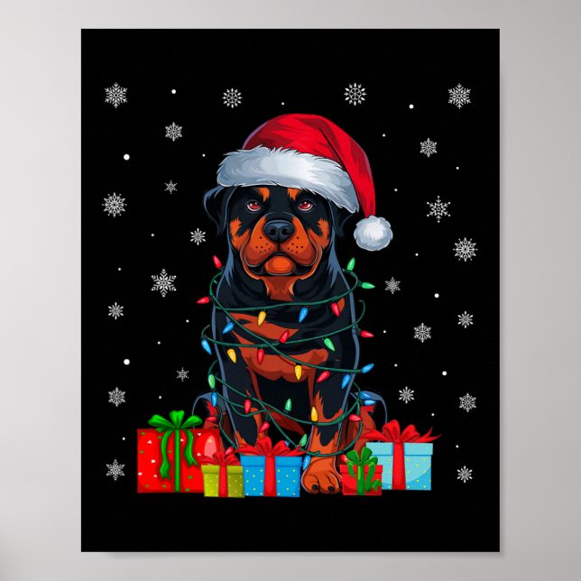 Poster Cachorro Feio Xmas Luz Santa Hatweiler Cachorro Ro (Frente)
