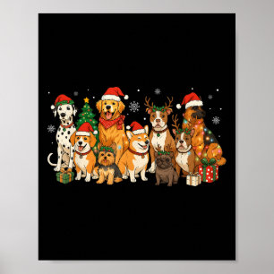Poster Cachorro Feliz de Natal Mamãe Pai Cachorro de Cach