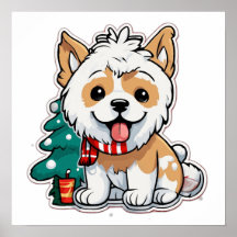 Cachorro Feliz Natal Com Xícara De Café | Férias F
