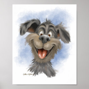 Poster Cachorro Feliz Sorridente – Desenho Animado de Cac