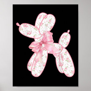 Poster Cachorro Floral Cor-de-rosa Arco Coquês Mulheres C