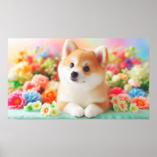 Poster Cachorro Fluffy com Olhos Grandes | Imagem Joyful 