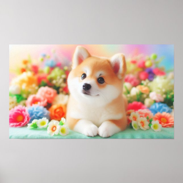 Poster Cachorro Fluffy com Olhos Grandes | Imagem Joyful  (Frente)