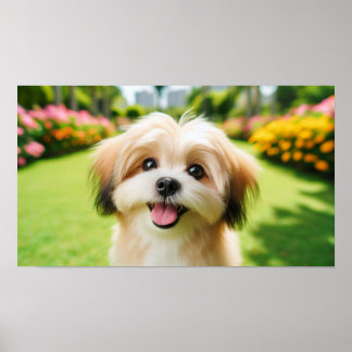 Poster Cachorro Fluffy com Olhos Grandes | Imagem Joyful 