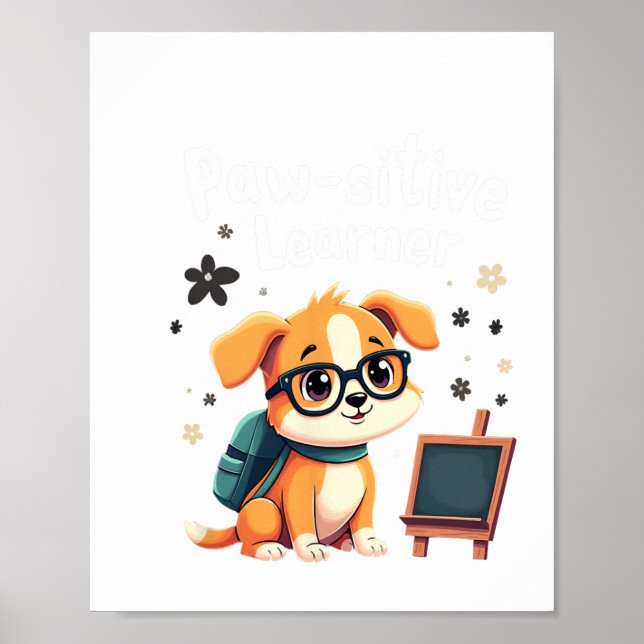 Poster Cachorro Fofo Com Mochila De Volta à Sala de Aula  (Frente)