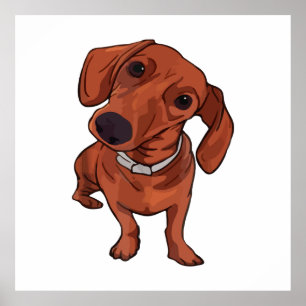 Poster Cachorro Fofo Engraçado, Amante de Cachorro, Dono 