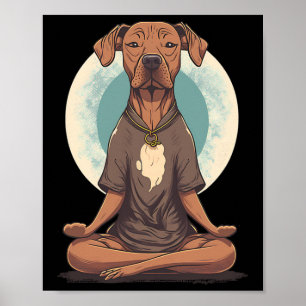 Poster Cachorro Fofo Meditando Zen Yoga Espiritual Medita