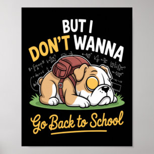 Poster Cachorro Fofo Não Quer Voltar à Escola