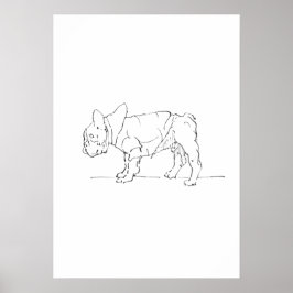 Poster Cachorro Francês Engraçado e Fofo, Humor Canino