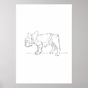 Poster Cachorro Francês Engraçado e Fofo, Humor Canino