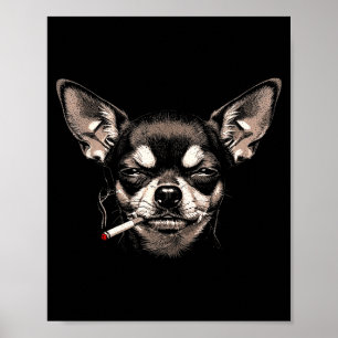 Poster Cachorro Fumando Cigarro Engraçado Chihuahua Meme