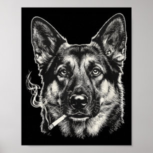 Poster Cachorro Fumando Cigarro Meme Divertido Pastor Ale
