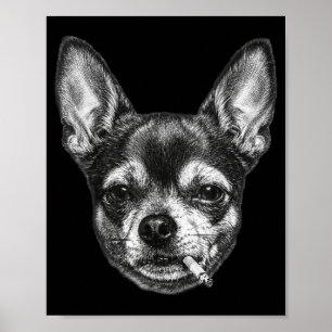Poster Cachorro Fumando Cigarro Meme Engraçado Chihuahua
