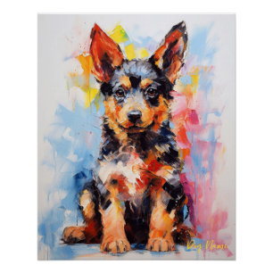 Pôster Cachorro German shepherd Super Bonito 004 - Xeno L