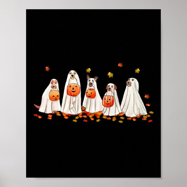 Poster Cachorro giro vestido de Fantasma Diversão do Hall (Frente)