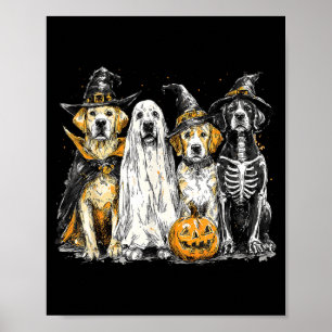 Poster Cachorro Golden Retriever Disfarçado de Fantasma F