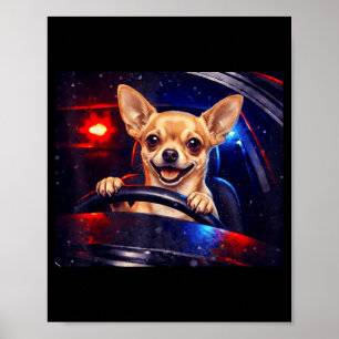 Poster Cachorro golden retriever engraçado dirigindo meme