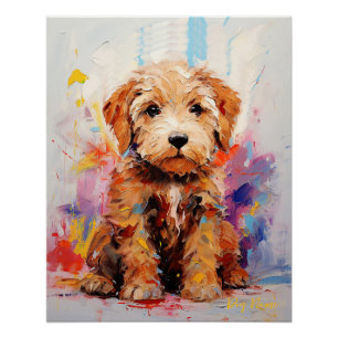 Pôster Cachorro Goldendoodle Super Cute Puppy 004 - Xeno