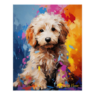 Pôster Cachorro Goldendoodle Super Cute Puppy 005 - Xeno