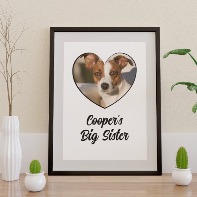 Poster Cachorro irmã mais velha personalizada foto e text (Criador carregado)