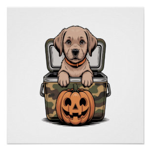 Pôster Cachorro Labrador Marrom Halloween Assustador