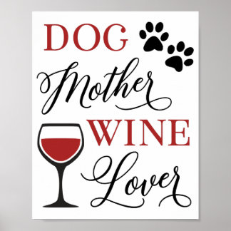 Poster Cachorro Mãe Vinho Fresco Fofo Fofo Fantoche Cacho