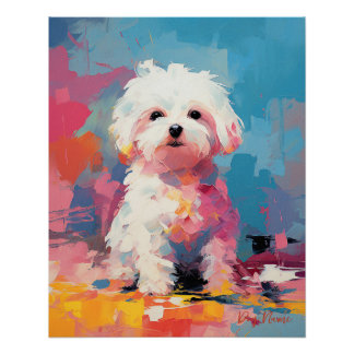 Pôster Cachorro Maltês Super Bonito Puppy 003 - Xeno Luci