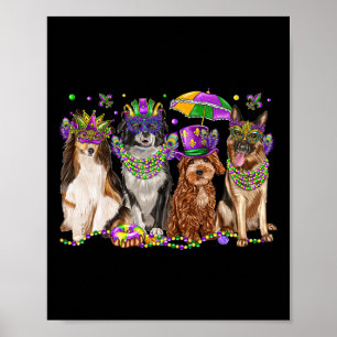 Poster Cachorro Mardi Gras Festival de Festa Corresponden