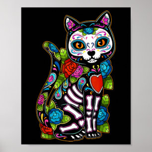 Poster Cachorro Negro de Açúcar De Los Muertos Catrina Di