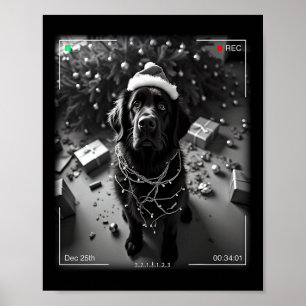 Poster Cachorro Newfoundland de Natal Flagrou na Câmera