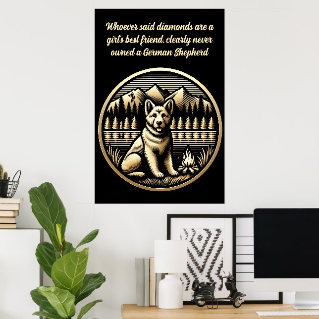 Poster Cachorro ouro por Campfire (Escritório em casa)