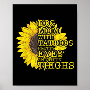 Poster Cachorro Passa Mãe Com Tatuagens E Olhos Bonito Fl
