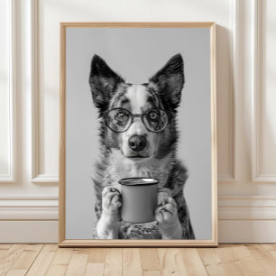 Poster Cachorro Pastor Australiano Estampa de Café: Decor