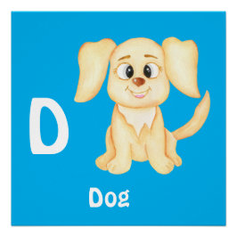 Pôster Cachorro personaliza ABC: Letra D - Adicione seu N